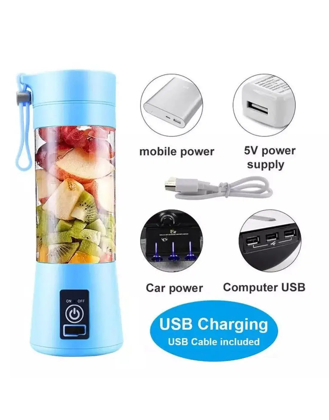 Portable Mini 6 Blade Juicer Blender | Outdoor Juicing Cup | Rechargeable juicer Machine